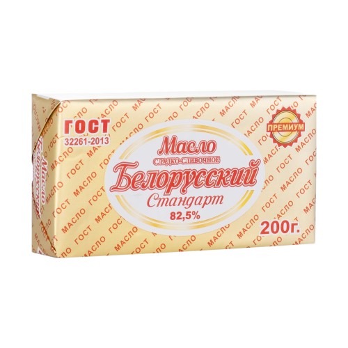 Масло сладко-сливочное, ТМ Белорусский стандарт, 82,5% 