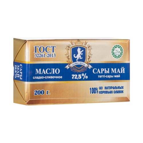 Масло сладко-сливочное, ТМ Global, 72,5% 